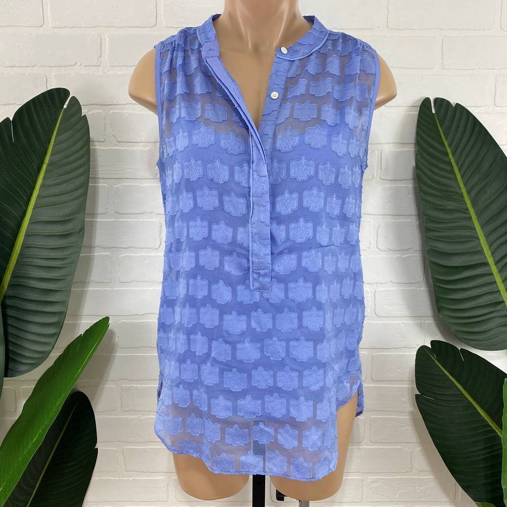 J Crew silk periwinkle purple sleeveless blouse